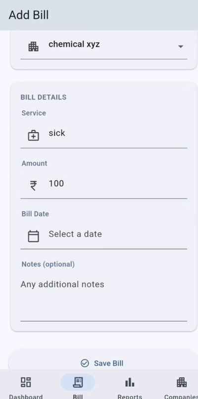 Add bill form