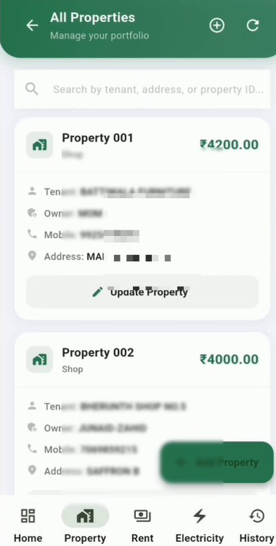 All properties list